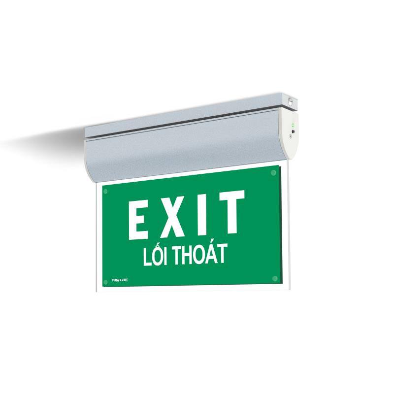Đèn exit 2 mặt 7W âm trần, treo tường, trần PEXM27U